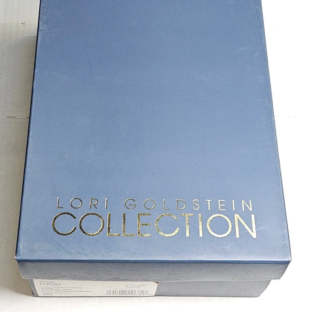 Lori Goldstein LOGO LI-POSY Carbon Grey Mesh Neoprene Slip On Sneakers Women 8.5